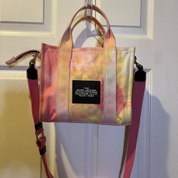 Marc Jacobs Tie-Dye Mini Canvas Tote Bag with Crossbody Strap - Picture 2 of 16